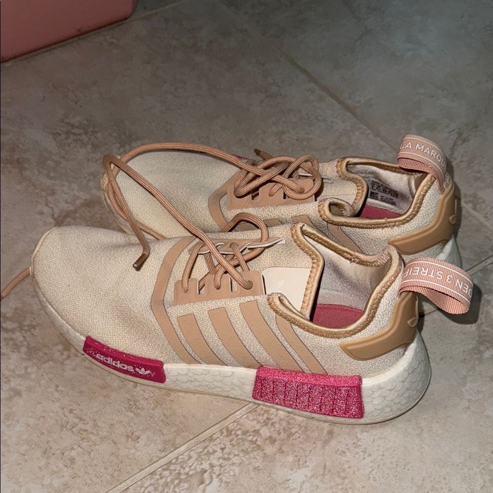 Adidas Sneakers with Pink and Beige Highlights